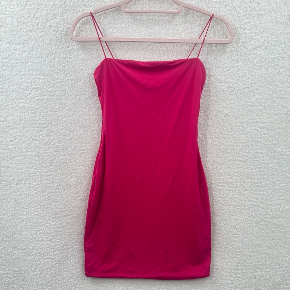 Ten by Babaton Hot Pink Spaghetti Strap cami mini bodycon Dress Size XS